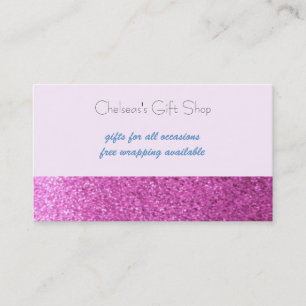 Carte De Visite Boutique Parties scintillant Rose Faux