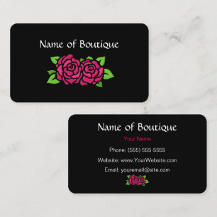 Carte De Visite Boutique Rose Et Noir