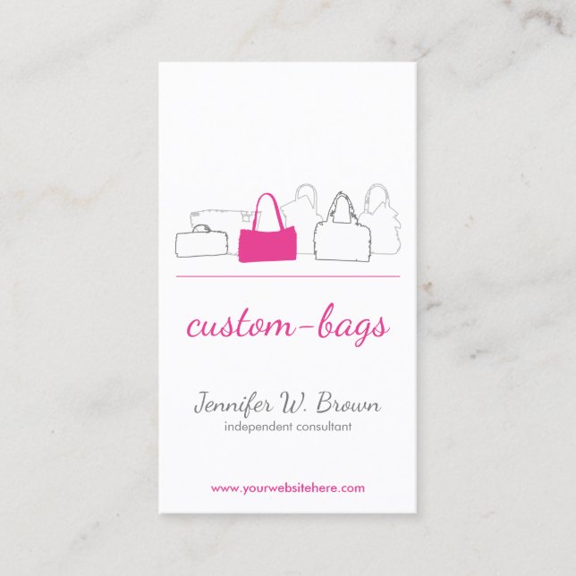 Carte De Visite Boutique Sac Accessoires Rose Boutique Fille (Devant)