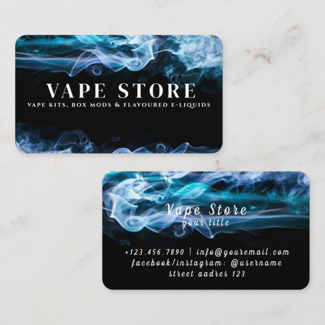 Carte De Visite Boutique Vape Tabac Cigarette (Devant / Derrière)