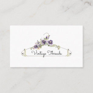 Carte De Visite Boutique Vêtements   Logo du cintre à fleurs