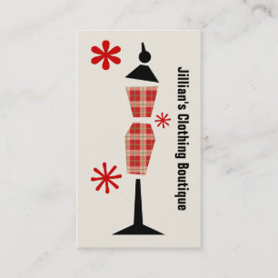 Carte De Visite Boutique Vêtements - Mannequin Plaid Rouge