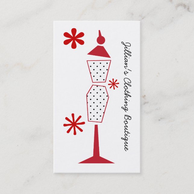 Carte De Visite Boutique Vêtements - Polka Dot Mannequin (Devant)