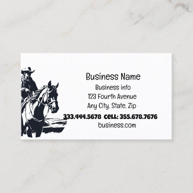 Carte De Visite Boutique Western Cowboy Horses (Devant)