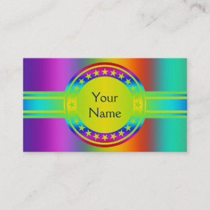 Carte De Visite Bouton Banner Stars - couleur néon + vos idées