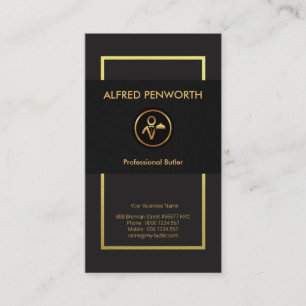 Carte De Visite Bouton professionnel Grunge Gold Lines