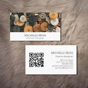 Carte De Visite Boutons de code QR mode couture professionnelle