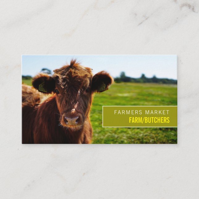 Carte De Visite Bovins, fermiers et bouchers Brown (Devant)