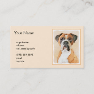Carte De Visite Boxer Dog Peinture Non Décroché Art animal origina