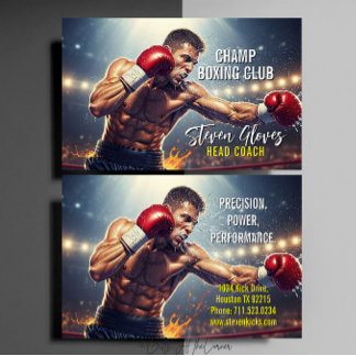 Carte De Visite Boxing Coach Trainer Gym Sports