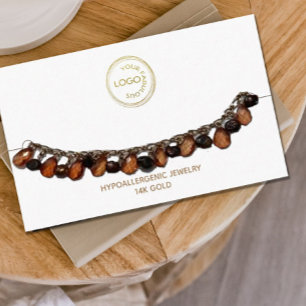 Carte De Visite Bracelet Afficher votre logo en blanc