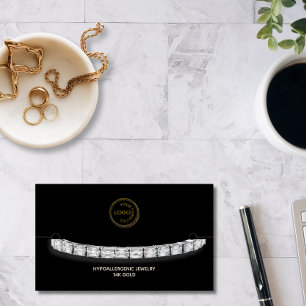 Carte De Visite Bracelet Display Black avec logo Bijoux Display