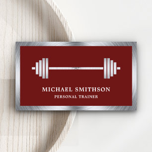 Carte De Visite Bracelet en acier rouge foncé Fitness Entraîneur p