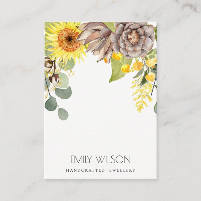 CARTE DE VISITE BRACELET FLORAL EUCALYPTUS AFFICHER LOGO (Devant)