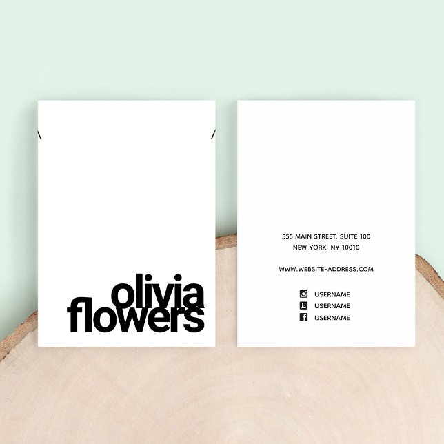 Carte De Visite Bracelet moderne Collier Gras Noir et Blanc (Créateur téléchargé)