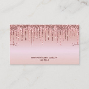 Carte De Visite Bracelet Rose Parties scintillant or