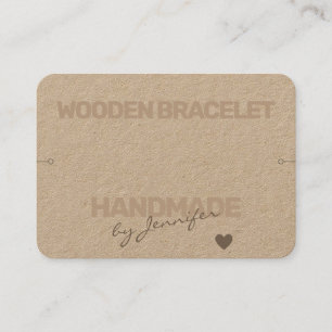 Carte De Visite Bracelet simple en papier naturel rustique fait ma