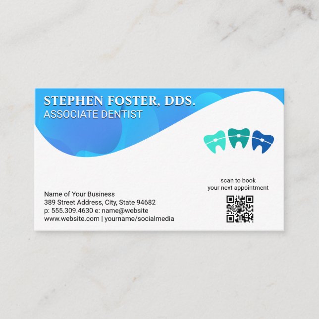 Carte De Visite Bracelets sur dents | Dentistère | Code QR (Devant)