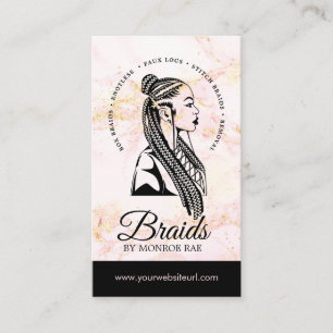 Carte De Visite Braider à cheveux Braiding Salon Braid Styliste Bu