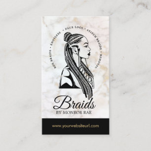 Carte De Visite Braider cheveux Braider Salon Braid Styliste Marbr