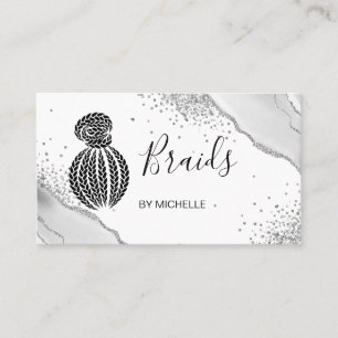 Carte De Visite Braider cheveux, cheveux Salon pour les tresses, A