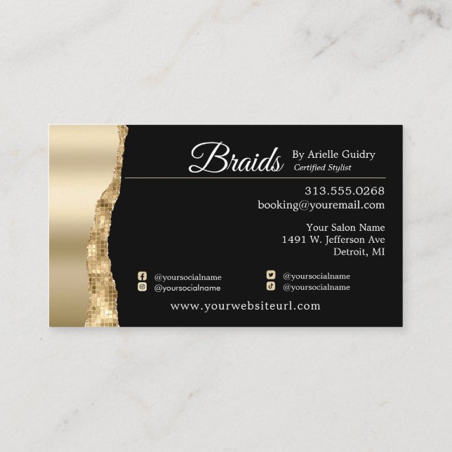 Carte De Visite Braids Braids Braiers Hair Braiting Stylist Salon  (Dos)