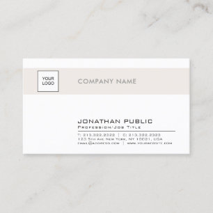 Carte De Visite Branché Chic Clean Design Company Plain with Logo