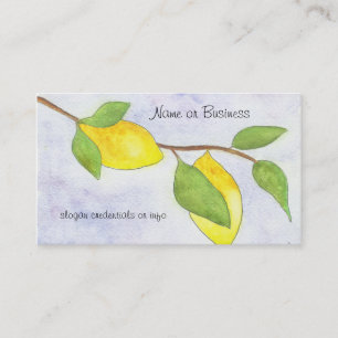 Carte De Visite Branche d'arbre avec citrons et Feuilles en aquare