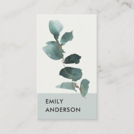 CARTE DE VISITE BRANCHE DE FOLIAGE VERT EUCALYPTUS GREEN GRAS WATE