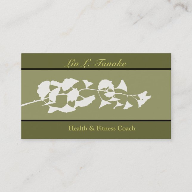 Carte De Visite Branche de la nature Flore asiatique Ginkgo (Devant)
