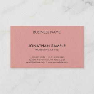 Carte De Visite Branché Moderne Propre Élégant Plaine Deluxe