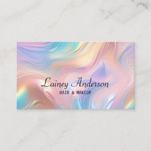 Carte De Visite Branché Tendance groovy pastel faux holographique