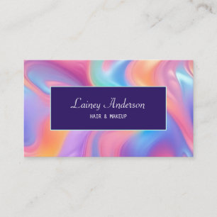 Carte De Visite Branché tendance néon faux holographique groovy