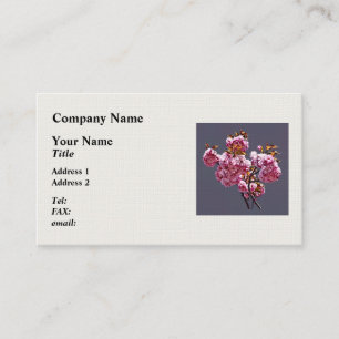 Carte De Visite Branches de Double Cerisier en Fleur