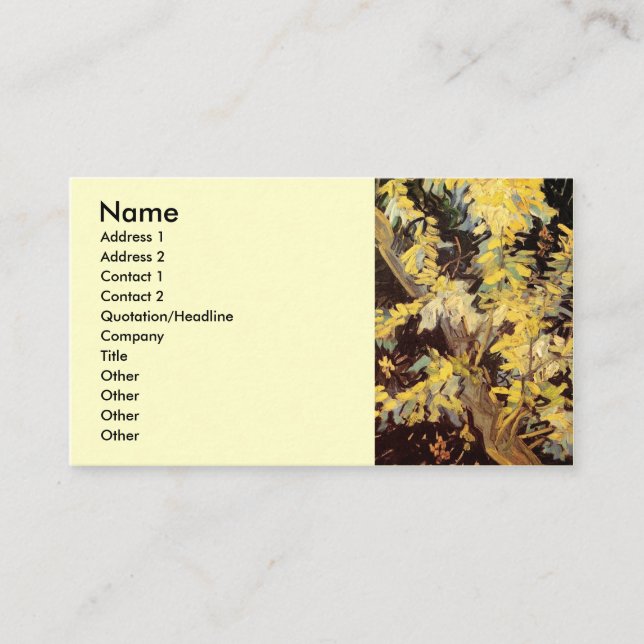Carte De Visite Branches de l'acacia florissante par Vincent van G (Devant)