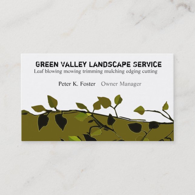 Carte De Visite Branches modernes de paysage de composition (Devant)