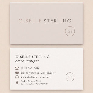 Carte De Visite Brand Strategist rose pâle minimaliste luxe