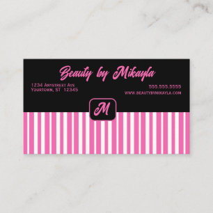 Carte De Visite Brand Style Beauté Salon rose et blanc