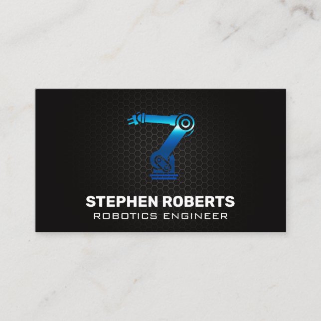 Carte De Visite Bras robotique | Motif de fibre de carbone (Devant)