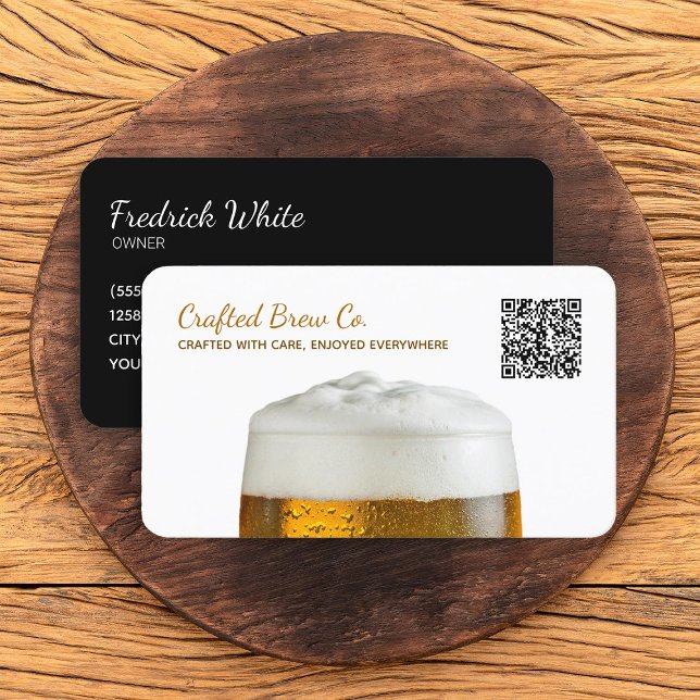 Carte De Visite Brasserie artisanale Bière personnalisée QR (Craft Brewery QR Business Cards)