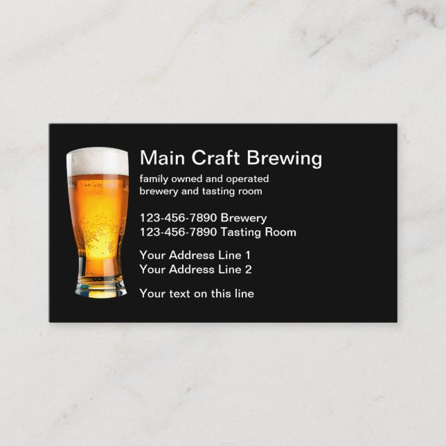 Carte De Visite Brasserie De Bière Et Salle De Dégustation (Devant)