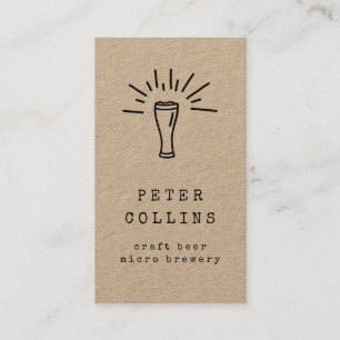 Carte De Visite brasserie en verre de bière microbrasserie en bois