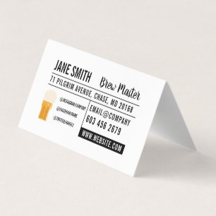 Carte De Visite Brasserie   Pub House   Beer Mug