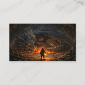 Carte De Visite Brave Figure Before Sleeping Dragon