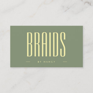 Carte De Visite Brayage de cheveux Vert