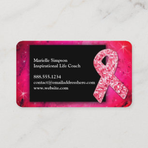 Carte De Visite BRCA Parties scintillant rose Cancer du sein Survi