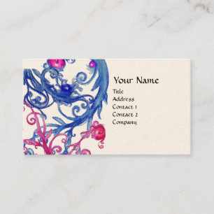 Carte De Visite BRERIES BLEUES SWIRLS crème métallique