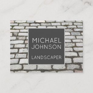 Carte De Visite Brick Cobblestone Street Pathway Nature Photograph
