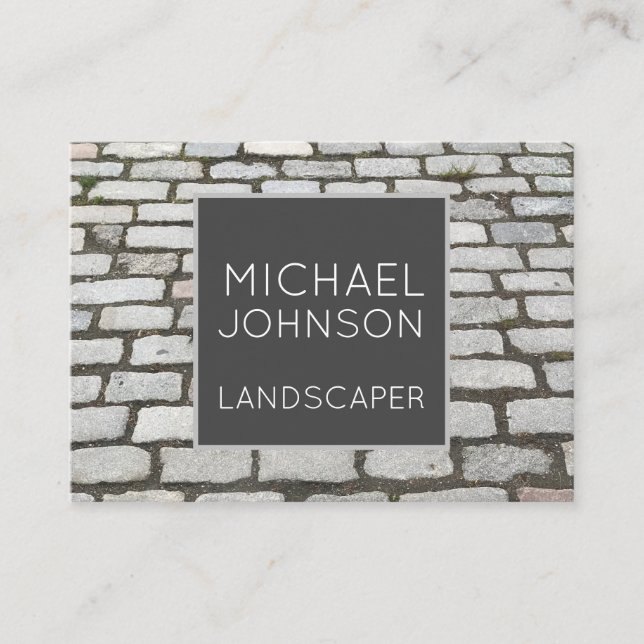 Carte De Visite Brick Cobblestone Street Pathway Nature Photograph (Devant)