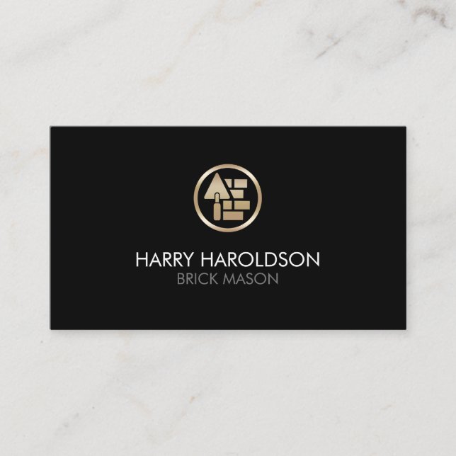 Carte De Visite Brick Stone Mason Masonry Construction Business Ca (Devant)